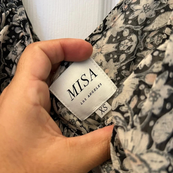 MISA Los Angeles Idalia Tiered Ruffle Midi Dress XS - Picture 7 of 7